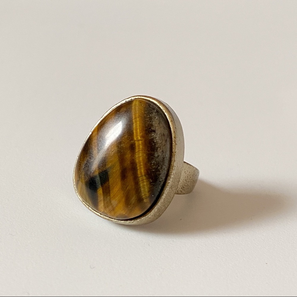 Vintage Statement Tiger Eye Statement Ring - image 2